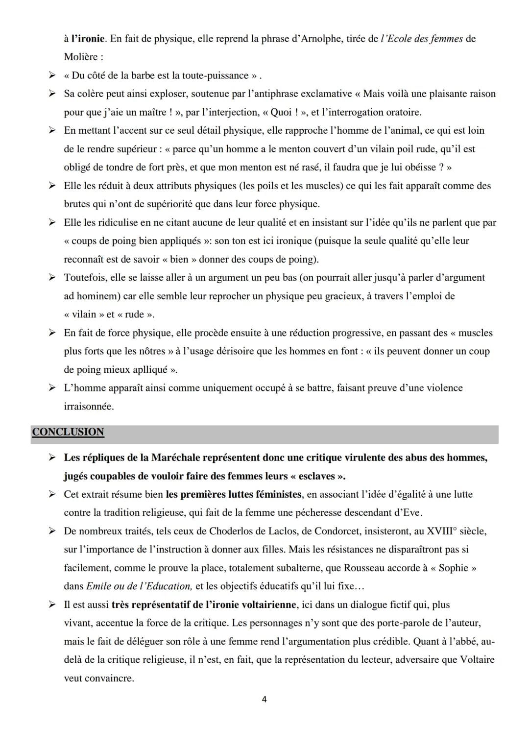 Objet d'étude 4/4: La littérature d'idées du XVIe siècle au XVIIIe siècle
Parcours associé : Écrire et combattre pour l'égalité
Texte explic