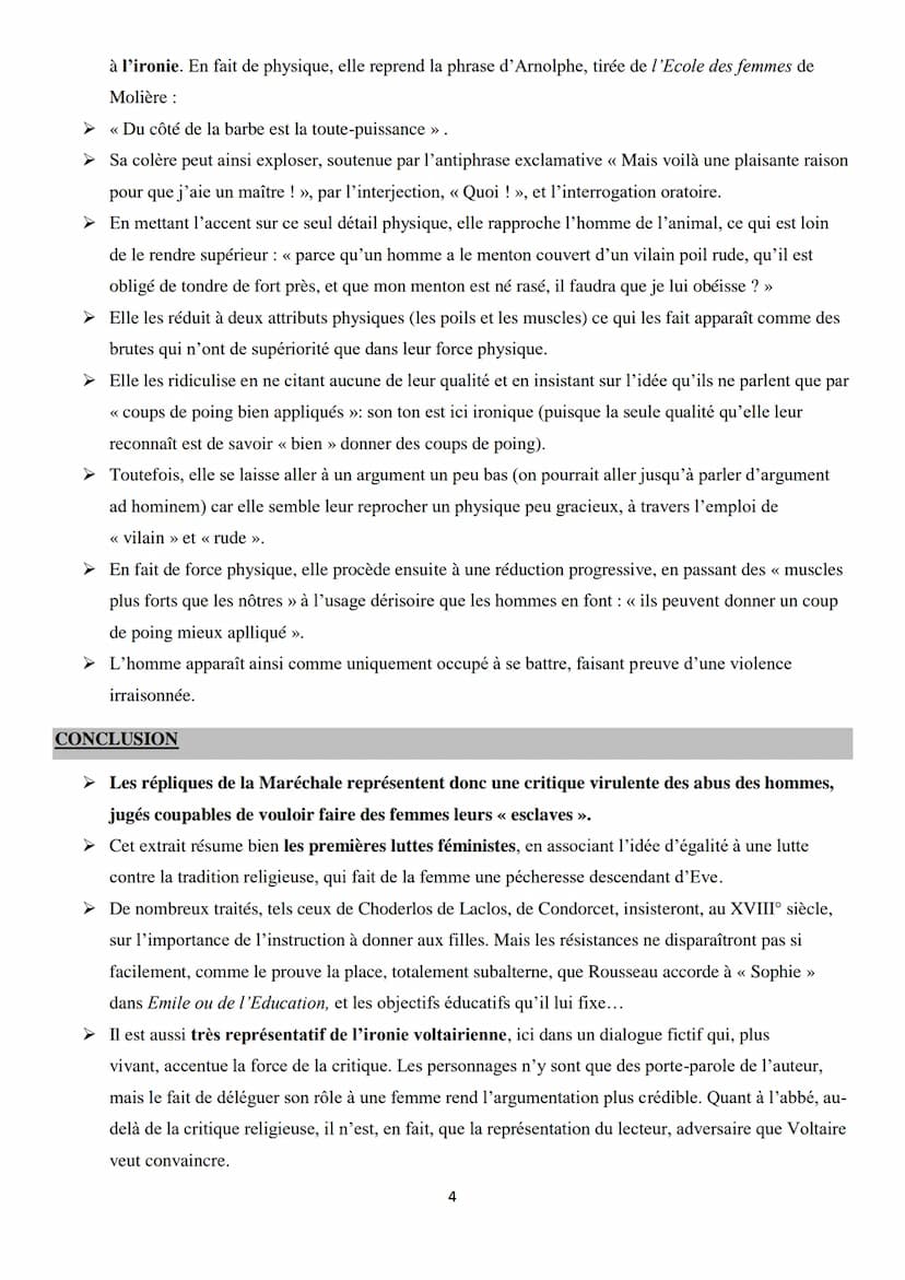 Objet d'étude 4/4: La littérature d'idées du XVIe siècle au XVIIIe siècle
Parcours associé : Écrire et combattre pour l'égalité
Texte explic