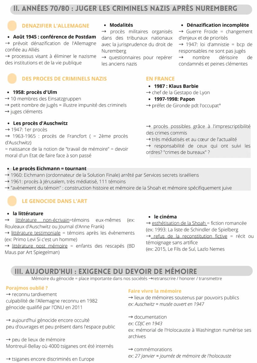 HISTOIRE ET MEMOIRE
Histoire et mémoire du génocide
des juifs et des tziganes OBJET CONCLUSIF
Génocide des juifs et des tziganes
= plus gran