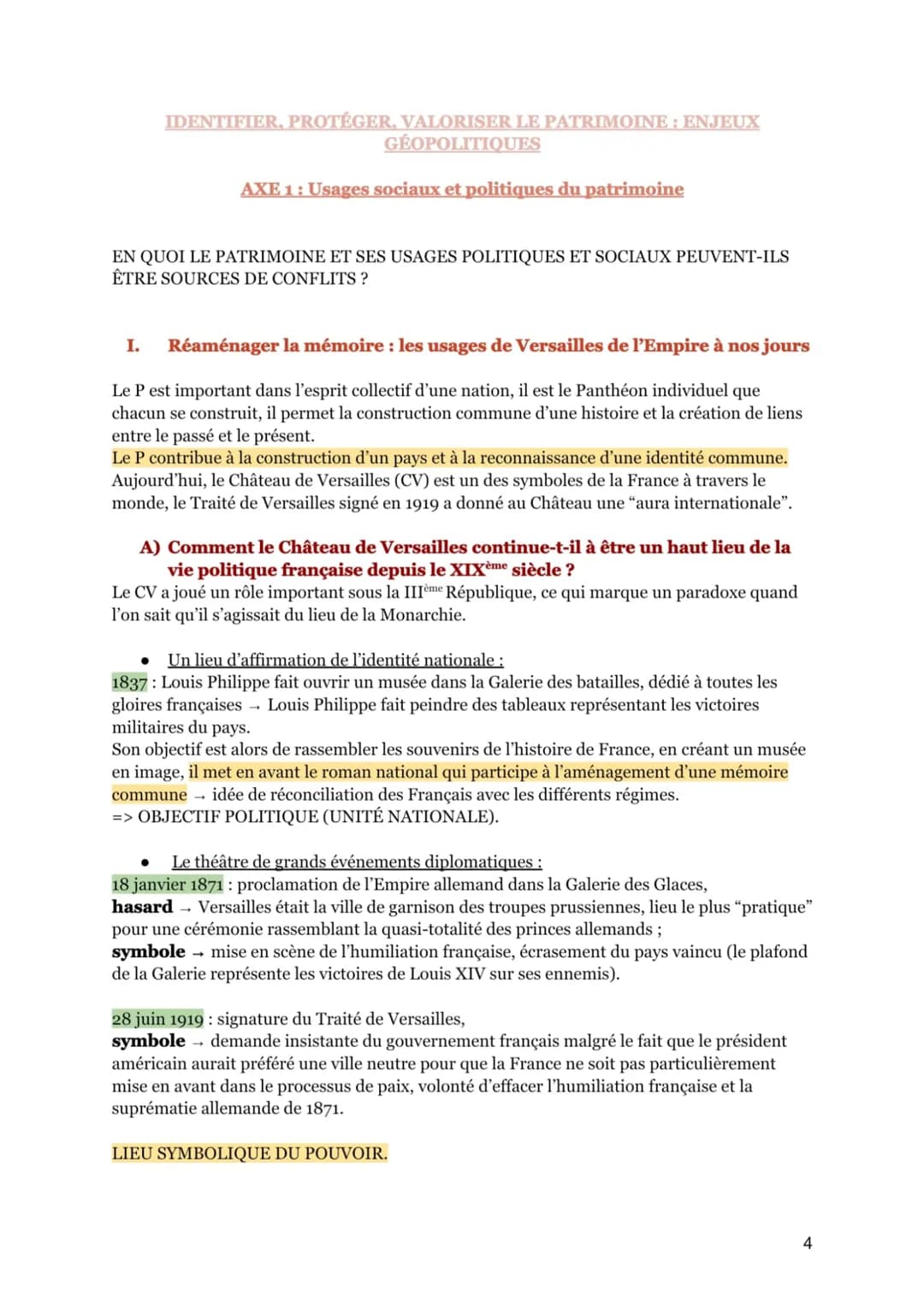 IDENTIFIER, PROTÉGER, VALORISER LE PATRIMOINE : ENJEUX
GÉOPOLITIQUES
AXE 1: Usages sociaux et politiques du patrimoine
EN QUOI LE PATRIMOINE