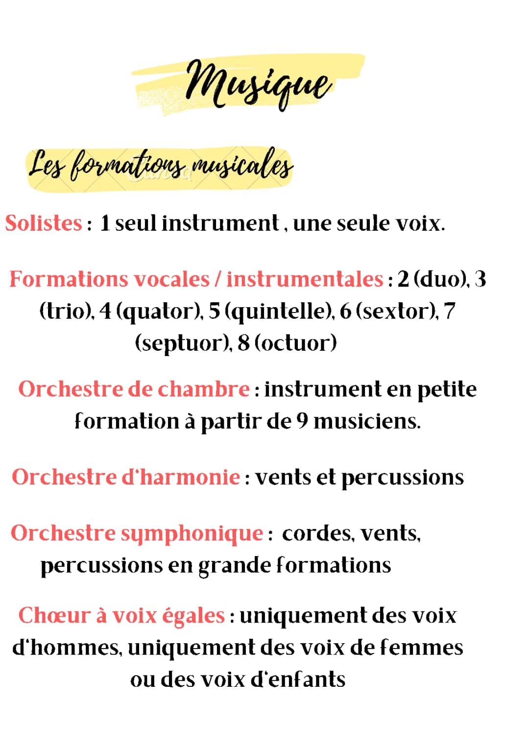 Révise la Musique : Groupes de Musiciens, Nuances et Tempo