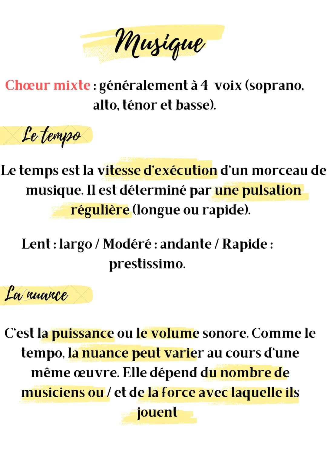 Musique
Les formations musicales
Solistes: 1 seul instrument, une seule voix.
Formations vocales / instrumentales : 2 (duo), 3
(trio), 4 (qu