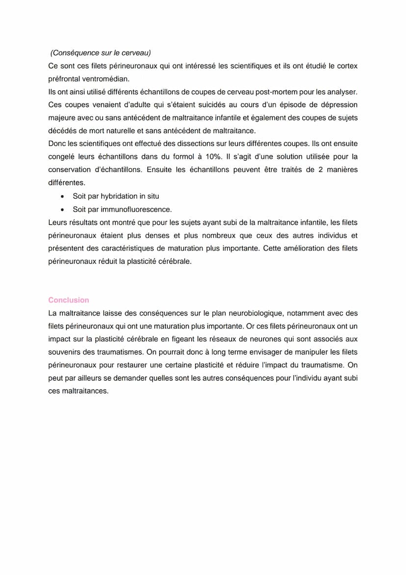 GRAND ORAL SVT: QUELLES SONT LES
CONSÉQUENCES DE LA MALTRAITANCE
PHYSIQUE INFANTILE SUR LE CERVEAU?
Introduction
Vous êtes en classe avec vo