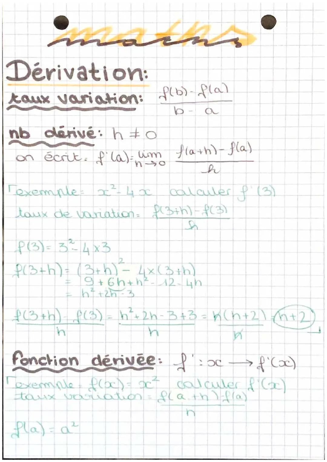 Comprendre le calcul du taux de variation des fonctions mathématiques : exemples et applications des dérivées
