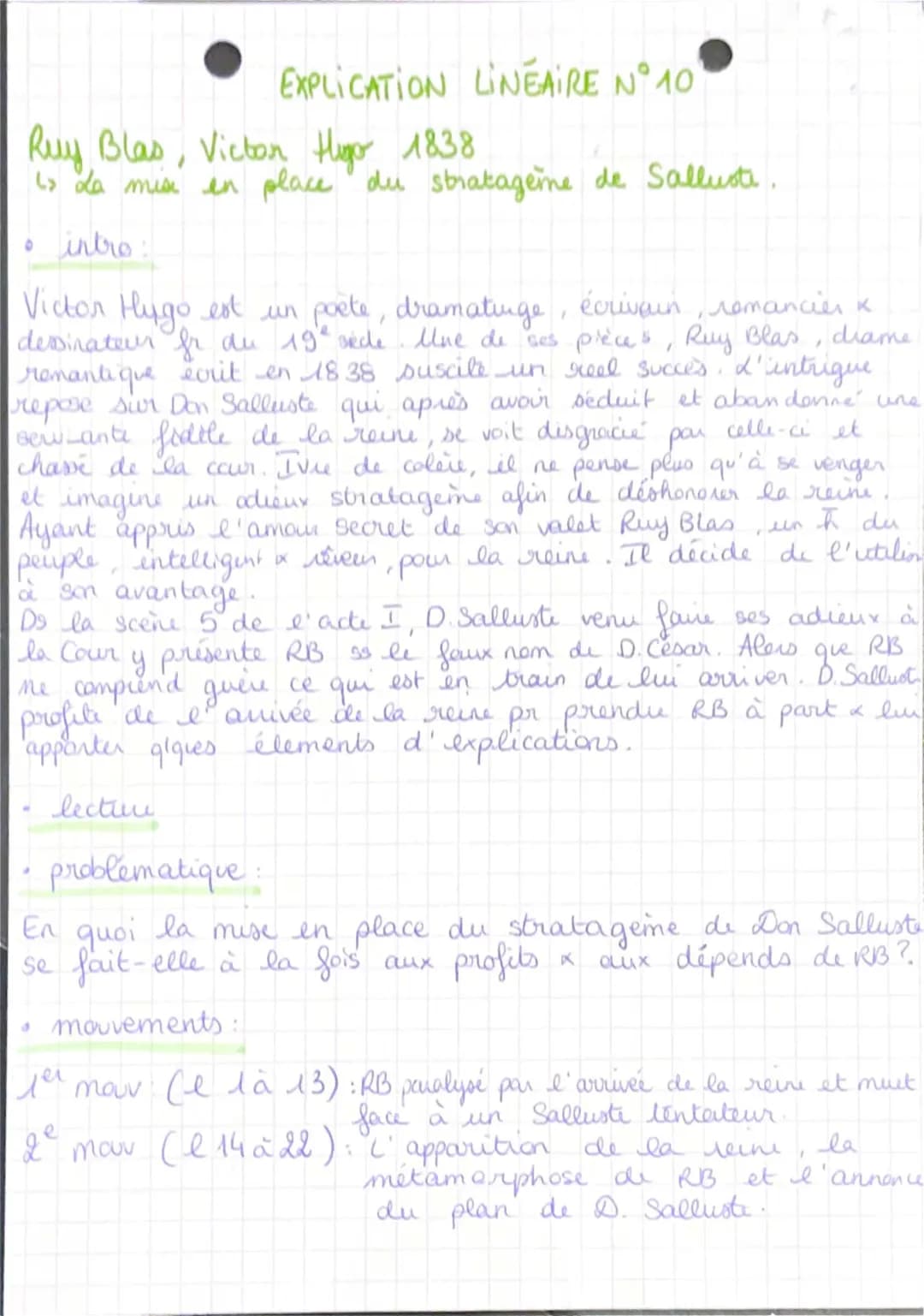 Ruy Blas Acte 1 Scène 4 Analyse Linéaire et Résumé