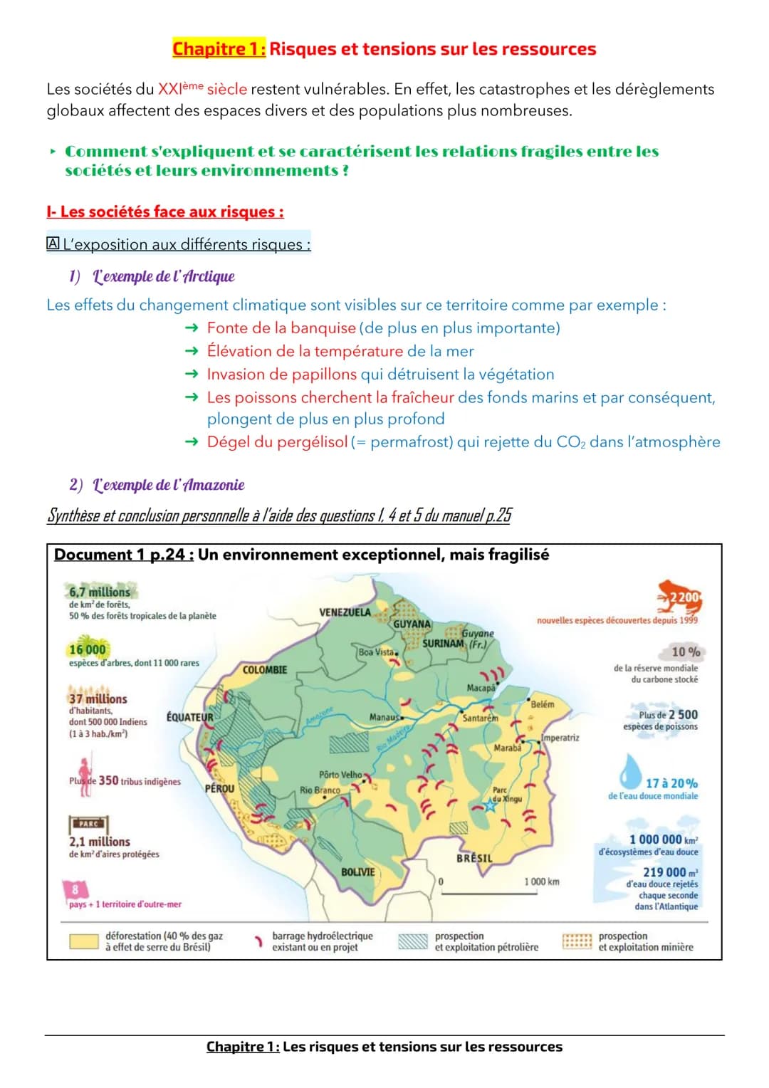 Chapitre 1: Risques et tensions sur les ressources
Les sociétés du XXIème siècle restent vulnérables. En effet, les catastrophes et les dérè