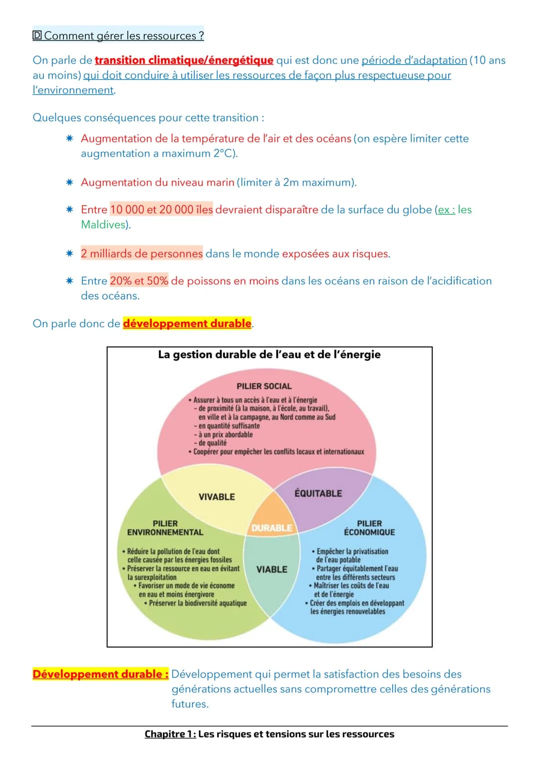 Chapitre 1: Risques et tensions sur les ressources
Les sociétés du XXIème siècle restent vulnérables. En effet, les catastrophes et les dérè