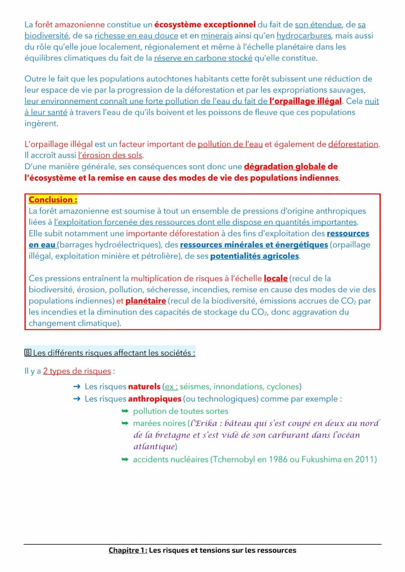 Chapitre 1: Risques et tensions sur les ressources
Les sociétés du XXIème siècle restent vulnérables. En effet, les catastrophes et les dérè