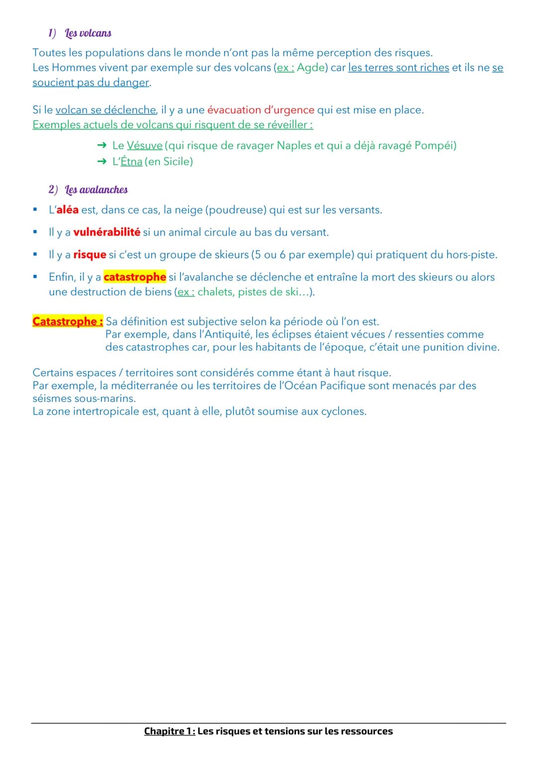 Chapitre 1: Risques et tensions sur les ressources
Les sociétés du XXIème siècle restent vulnérables. En effet, les catastrophes et les dérè