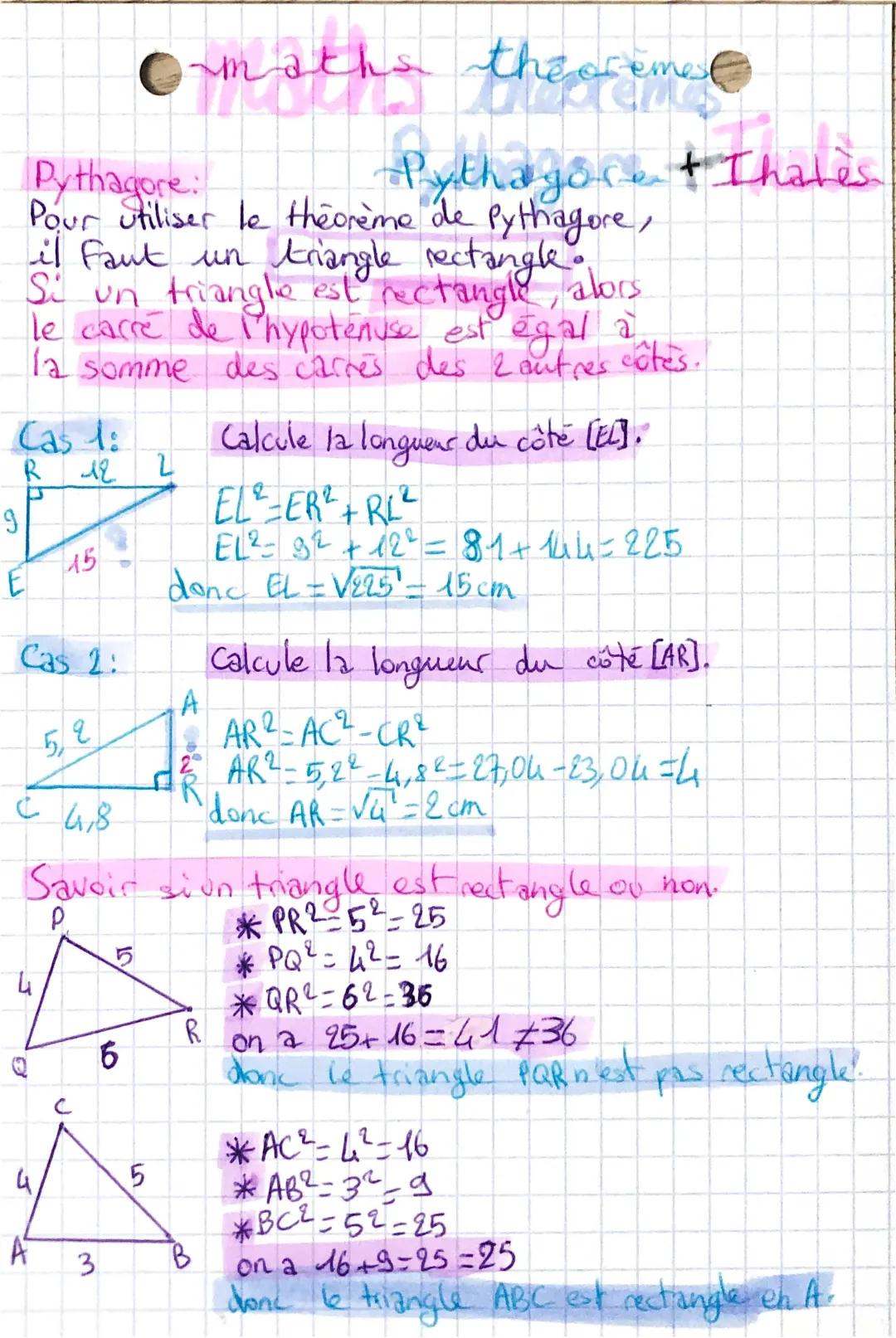 Découvre le théorème de Pythagore dans les triangles rectangles !