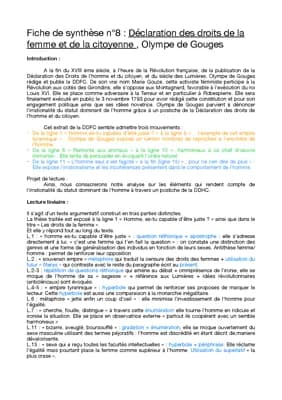 Know Analyse linéaire Les droits de la femme Olympe de Gouges thumbnail