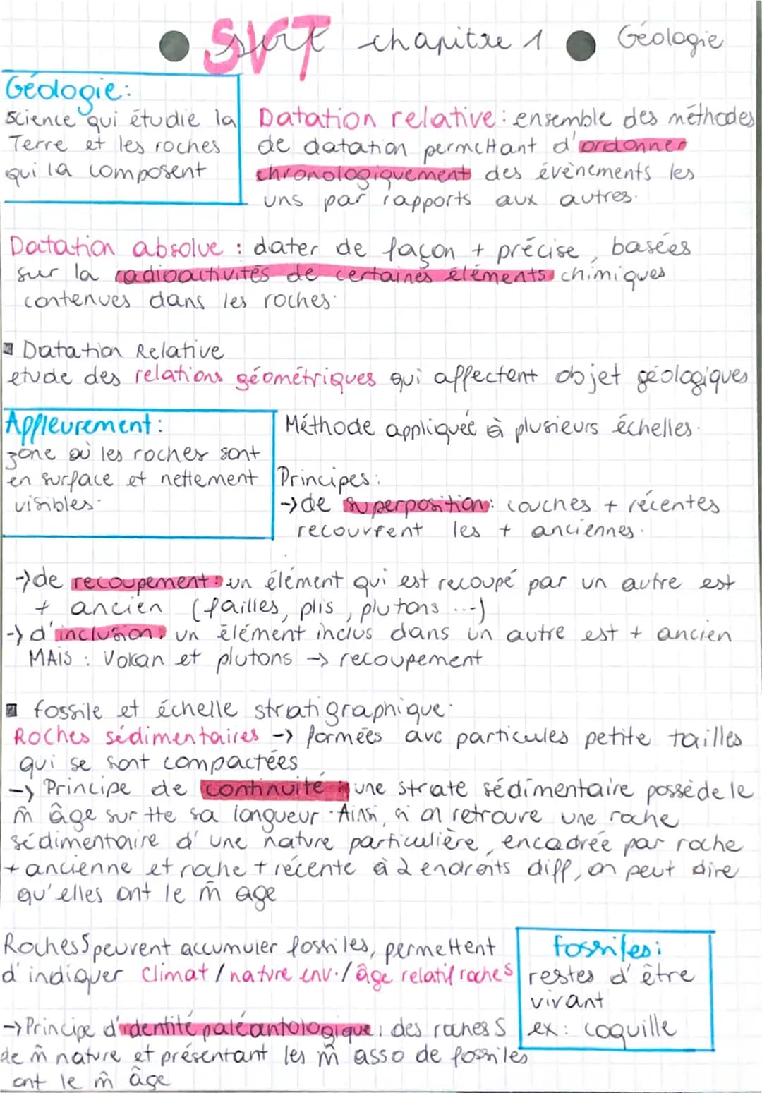 Sport chapitre 1
Geologie:
science qui étudie la Datation relative: ensemble des méthodes
Terre et les roches.
Qui la composent
Geologie
de 