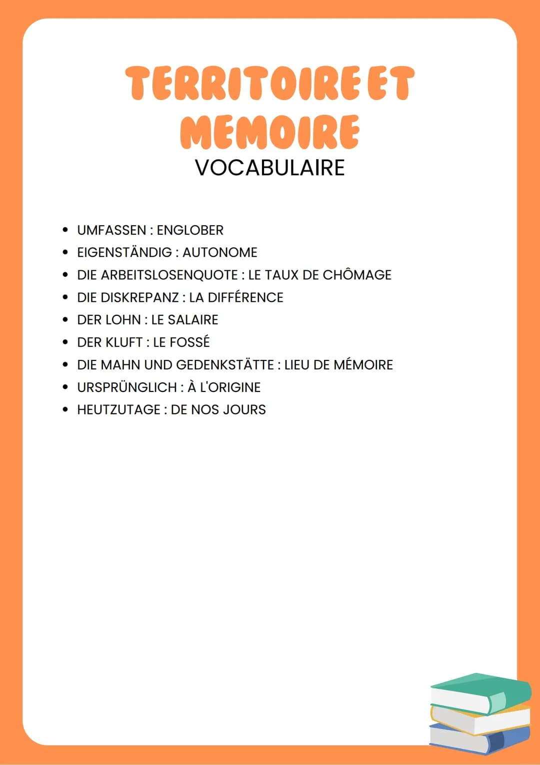 TERRITOIRE ET
MEMOIRE
VOCABULAIRE
• DIE KOLONISIERUNG: LA COLONISATION
• DIE SKLAVEREI: L'ESCLAVAGE
• DIE EROBERUNG: LA CONQUÊTE
• DIE ASUBE