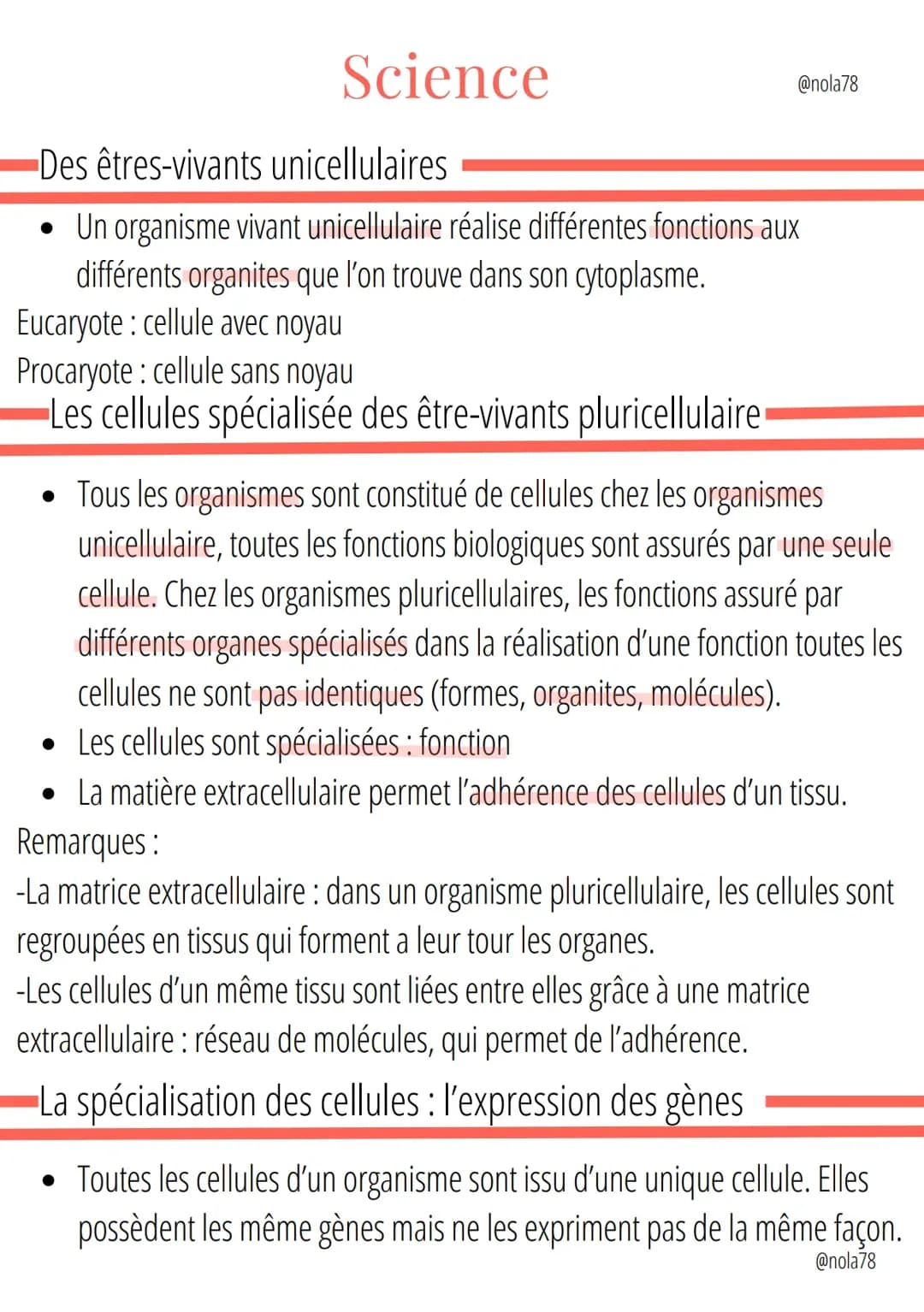 LES ORGANIMES PLURICELLULAIRES ET UNICELLULAIRES 
