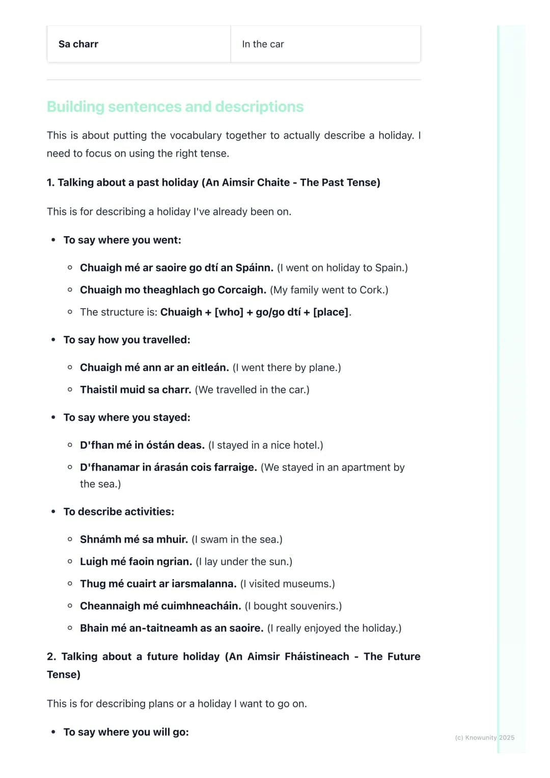 # Taisteal & Saoire (Travel &
Holidays)

An introduction to travel and holidays vocabulary

This topic, Taisteal & Saoire, is all about trav