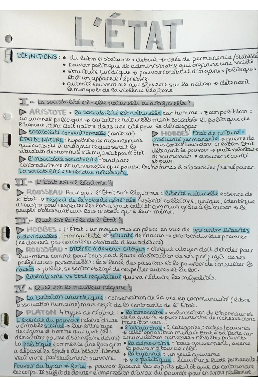 # L'ÉTAT

1 DÉFINITIONS: du latin <<status>>: debout → idée de permanence/stabilité
*   pouvar palitique et administratif qui organise une s