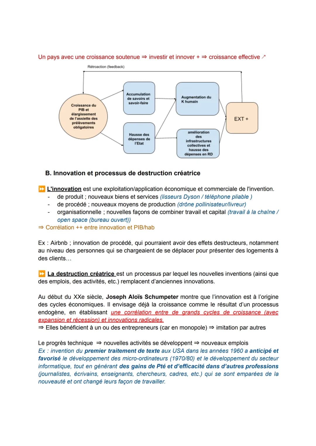 CHAP 1 Éco : Quels sont les sources et les défis de la croissance économique ?
I. Les facteurs de la croissance économique :
A. Processus et