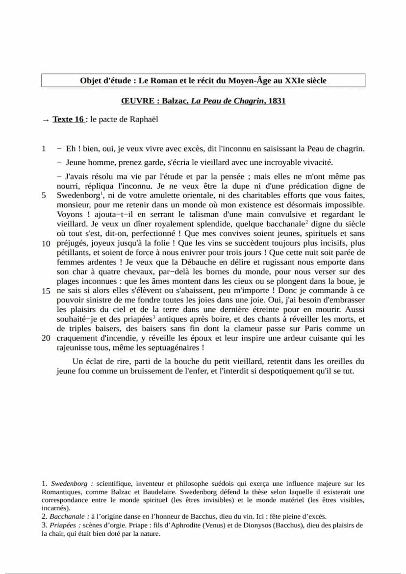 Fiche synthèse n°16
INTRODUCTION: Né le 20 mai 1799, Honoré de Balzac occupe une place
emblématique parmi les écrivains du 19e siècle en Fra