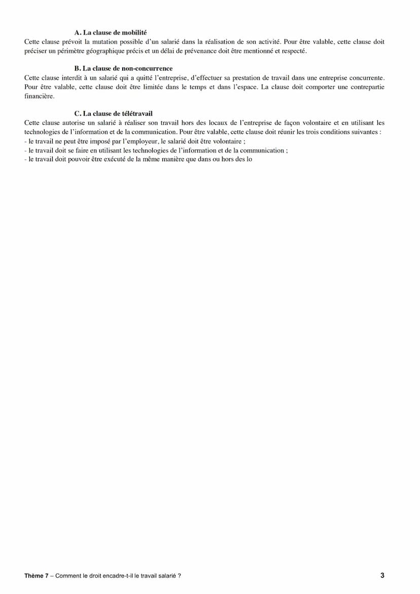 CHAPITRE 3: Le contrat de travail
Afin d'établir un cadre juridique aux rapports de travail entre un employeur et un salarié, les parties ré