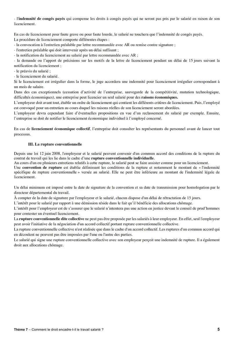 CHAPITRE 3: Le contrat de travail
Afin d'établir un cadre juridique aux rapports de travail entre un employeur et un salarié, les parties ré