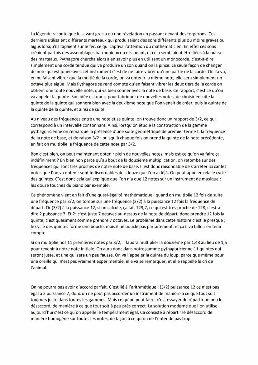 DANS QUELLE MESURE LES MATHEMATIQUES INTERVIENNENT-ELLES
DANS LA MUSIQUE ?
Vous vous être peut-être déjà demandé pourquoi la musique sonne j