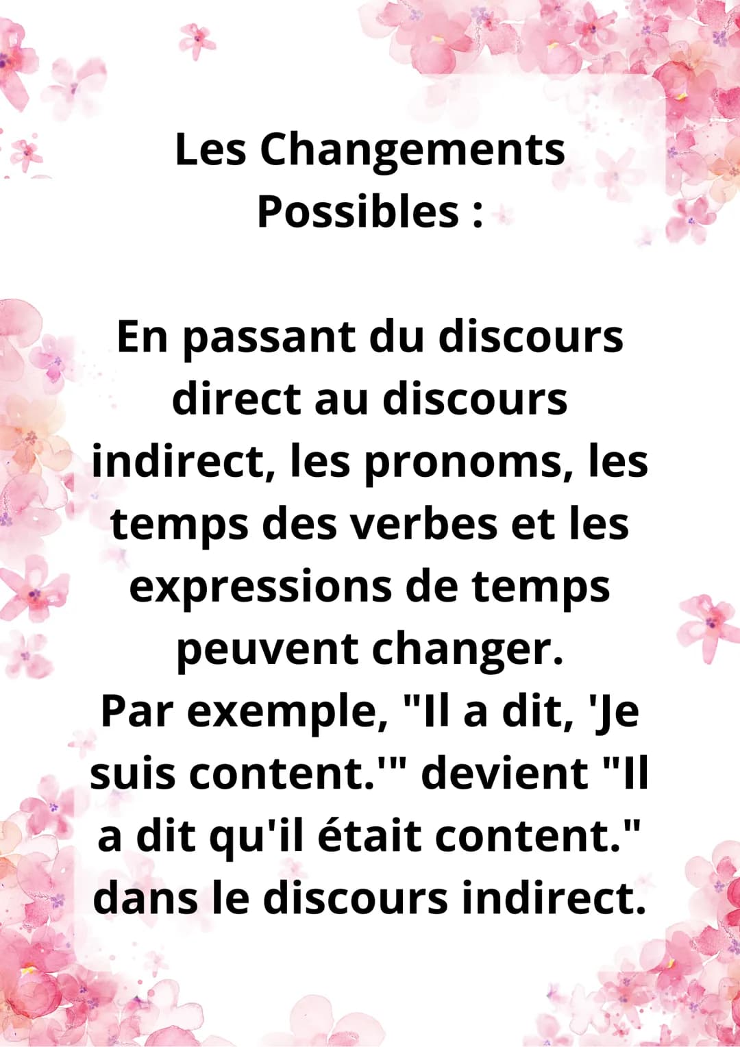 Discours Direct
et Indirect Discours Direct:
Dans le discours direct, les
paroles d'une personne sont
rapportées exactement telles
qu'elle l