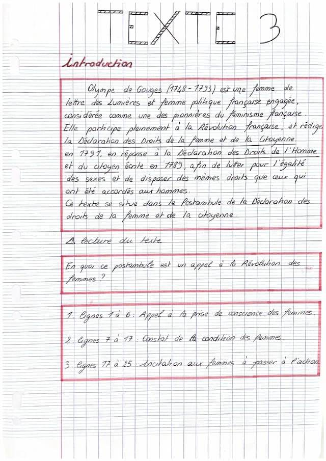 Know Analyse linéaire « Postambule » Olympe de Gouges  thumbnail