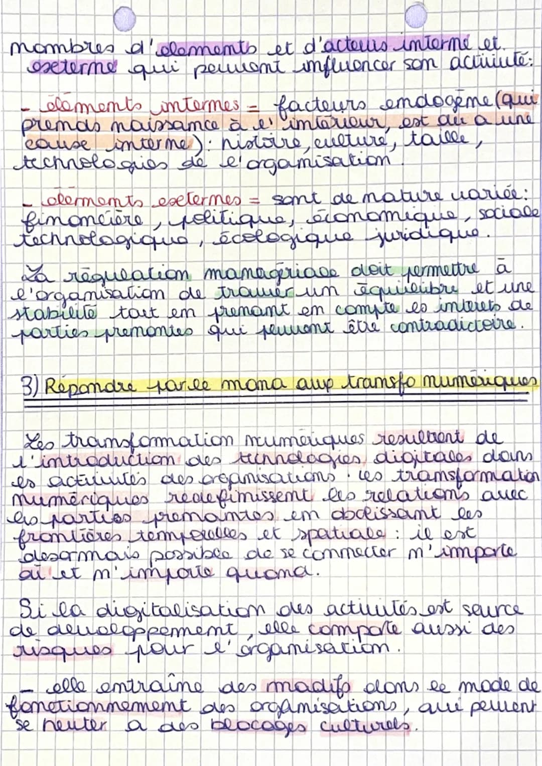 Mama
chap 6
COMMENT LE MANA PERMET-IL DE REP AUX CHANGEMENTS
DE L'ENVIRONNEMENT.
1) L'organisation dans un écosystème
um e cesystème est un 