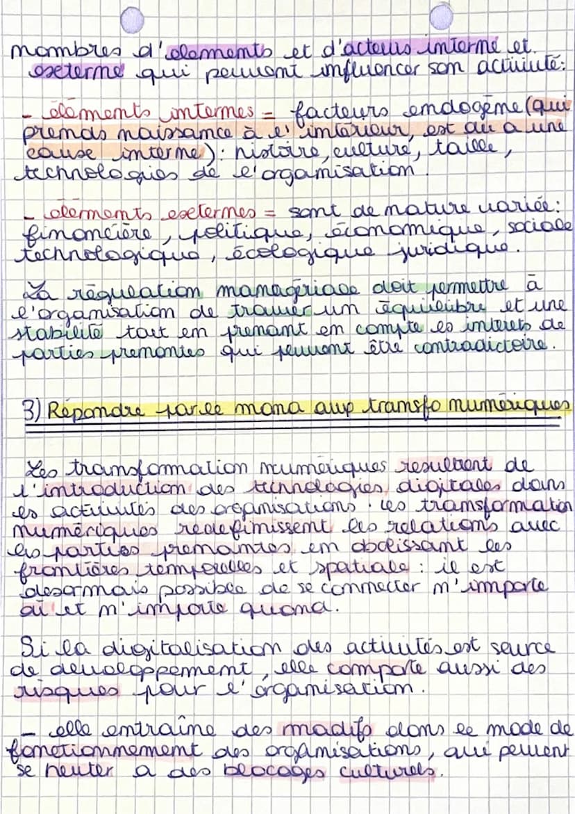 Mama
chap 6
COMMENT LE MANA PERMET-IL DE REP AUX CHANGEMENTS
DE L'ENVIRONNEMENT.
1) L'organisation dans un écosystème
um e cesystème est un 