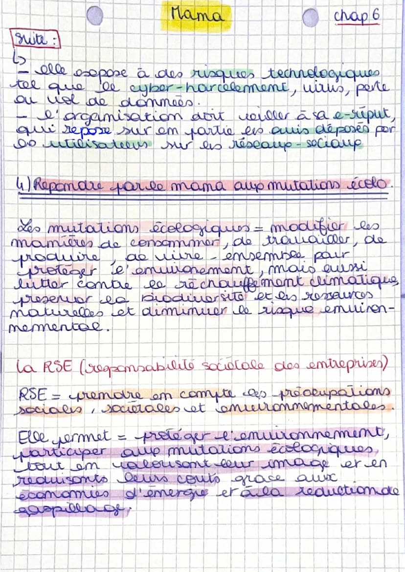 Mama
chap 6
COMMENT LE MANA PERMET-IL DE REP AUX CHANGEMENTS
DE L'ENVIRONNEMENT.
1) L'organisation dans un écosystème
um e cesystème est un 