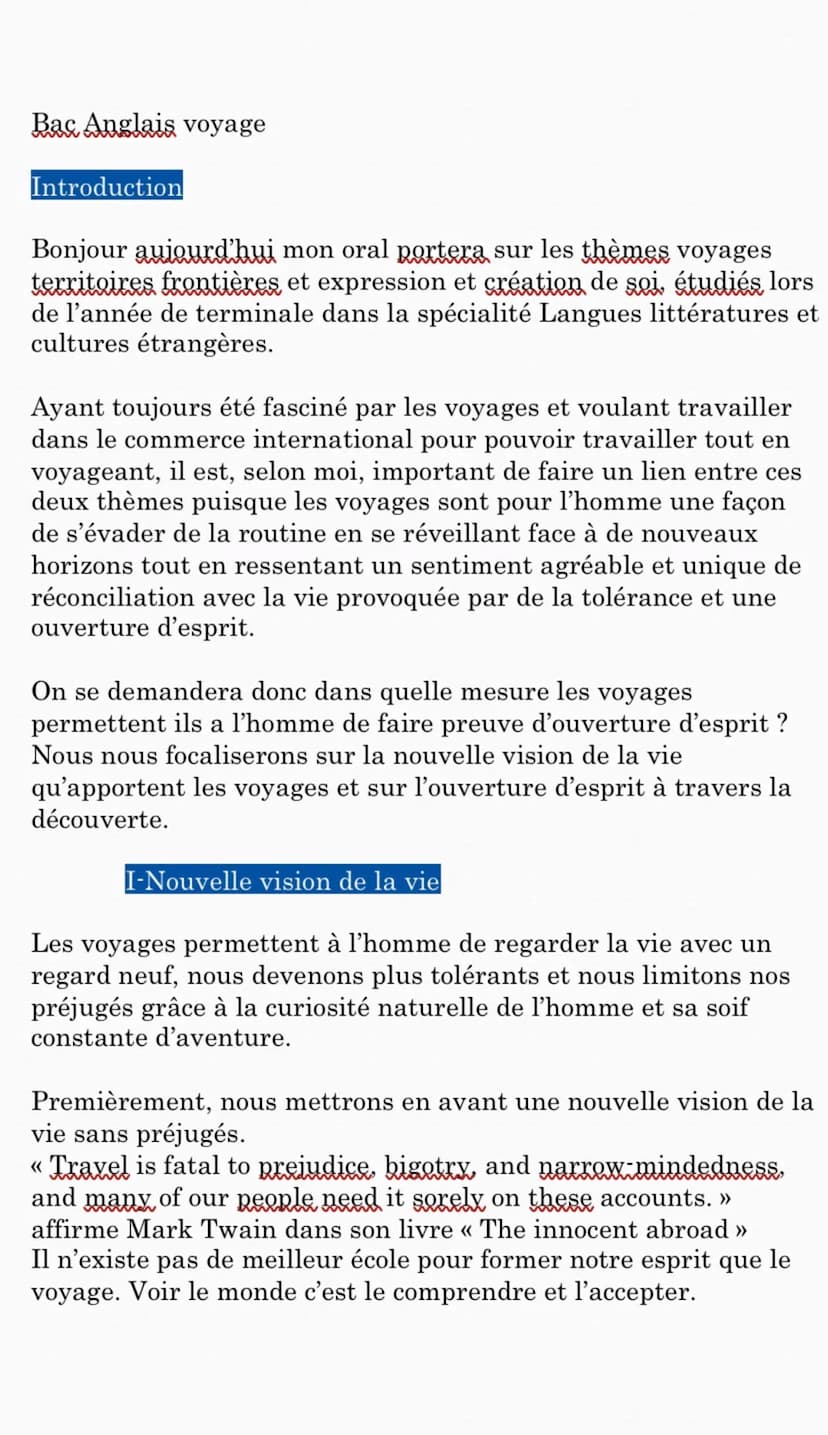 Secondement, il faut regarder la vie avec curiosité pour ouvrir
son esprit.
On peut parler de la nécessité de s'intéresser aux légendes,
hab
