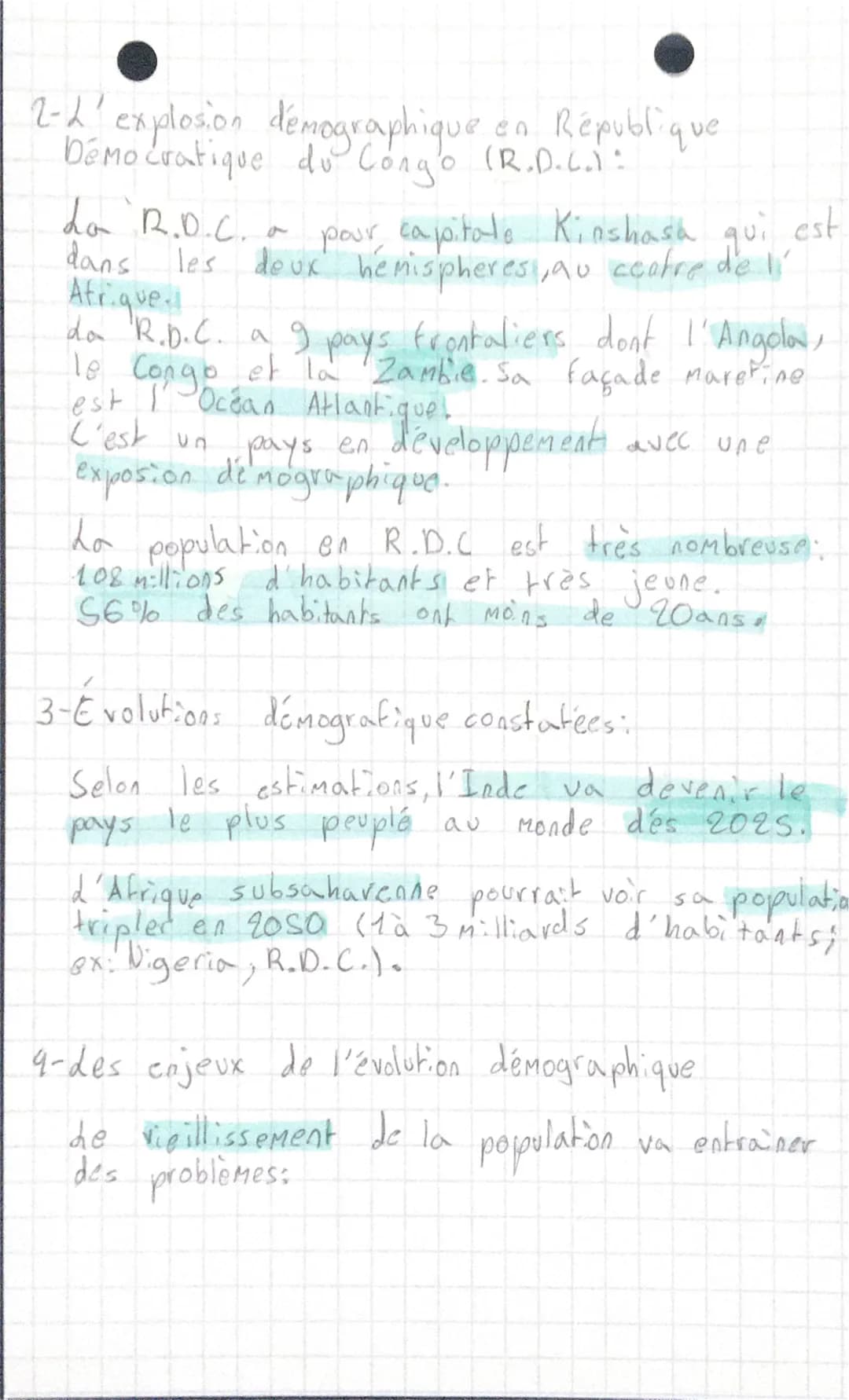 2-2' explosion démographique en République
Démocratique du Congo (R.D.C.):
do R.D.C. a pour capitale Kinshasa
pour capitale Kinshash qui est