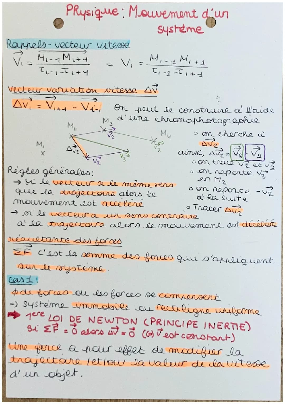 Mouvement d’un système 