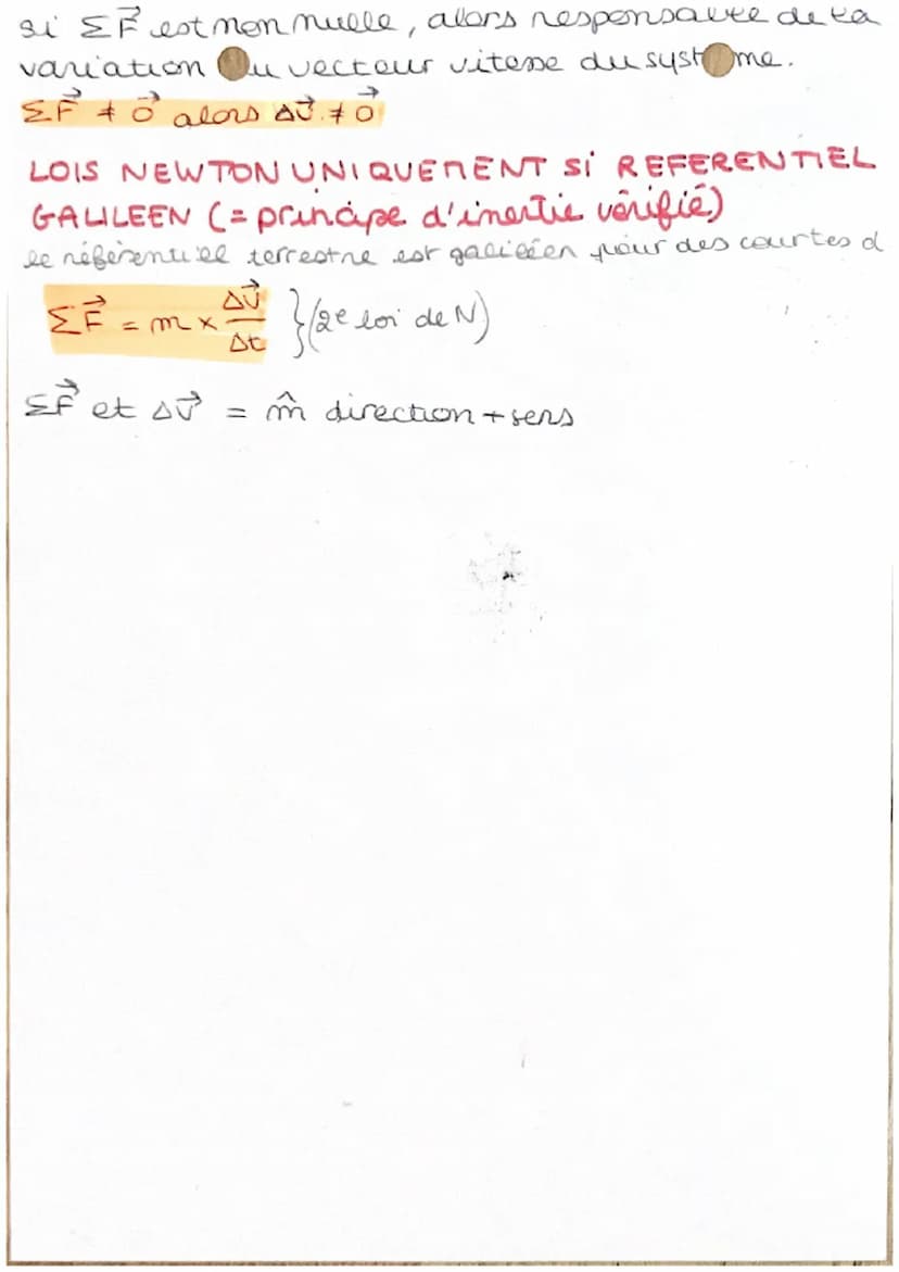 Physique: Mouvement d'un
Rappels- vecteur vitesse
systeme
V₁ =
M-M+y
=
Vi
51-1-51+4
=
1-
M₁- 1 M₁ +1
51-1-1+1
Vecteur variation vitesse AV
A