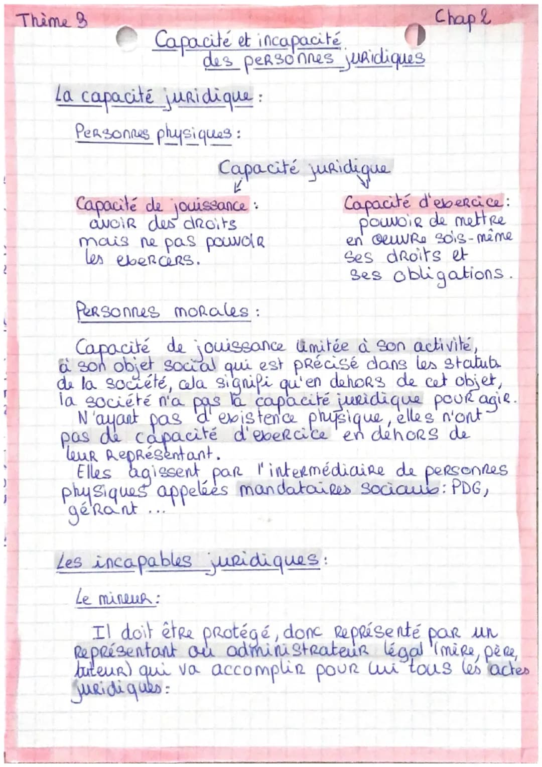 ,
Theme 3
Qui peut faire
ValoiR
Ses
droits ?
Sommaire:
->
chapitre 1- La personne juridique
→>
chapitre 1.2 La personne physique
chapitre 1.
