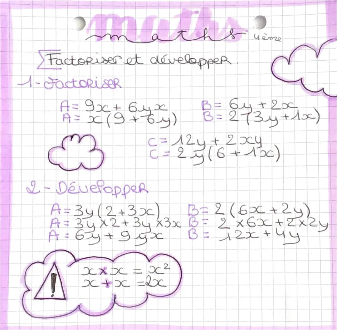 Factoriser & Développer 4eme 