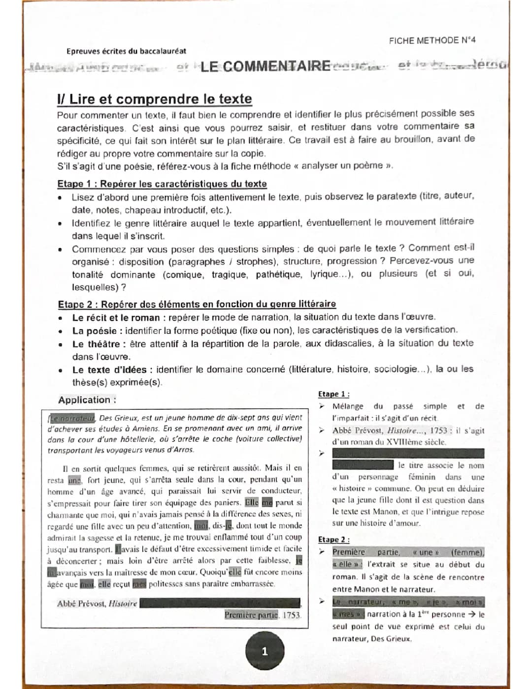  Méthode commentaire 