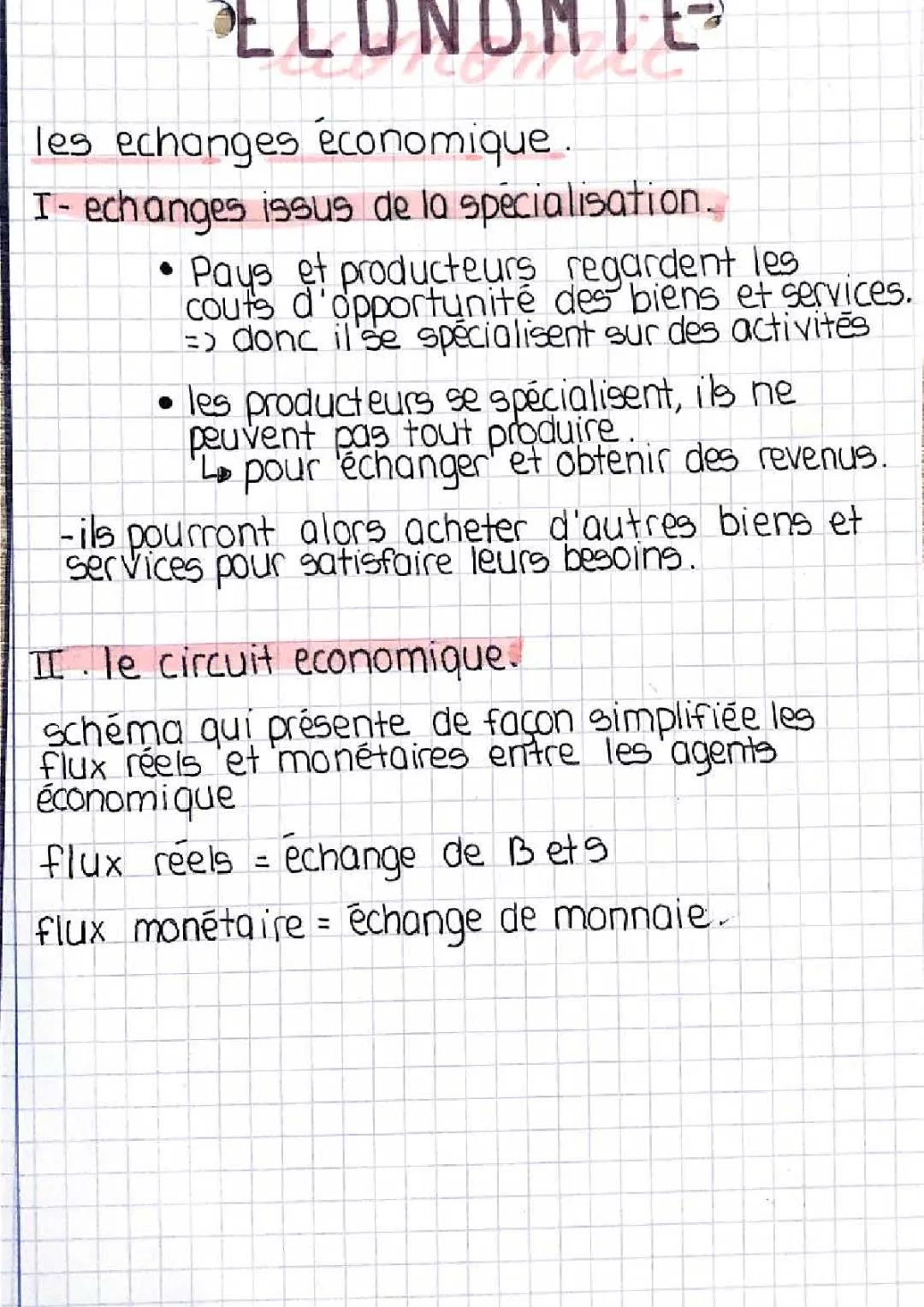 Révision Économie 1ère STMG: Échanges et Monnaie PDF