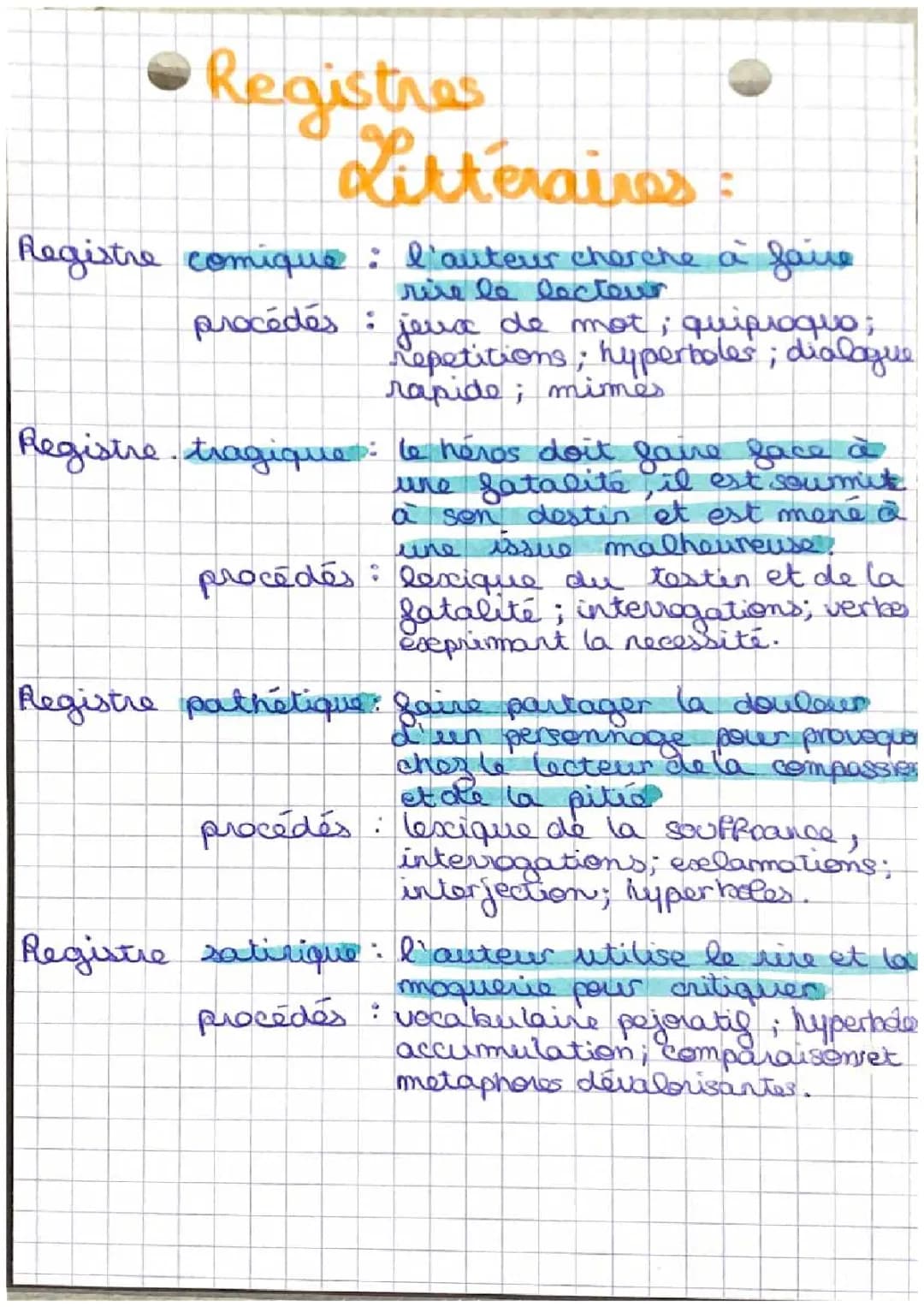 registre littéraire 