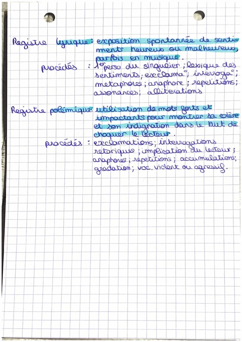 •Registres
Littéraires
Registre comique : l'auteur cherche à faire
rire le lecteur
procédés
jeux de mot; quiproquo;
repetitions; hyperboles;
