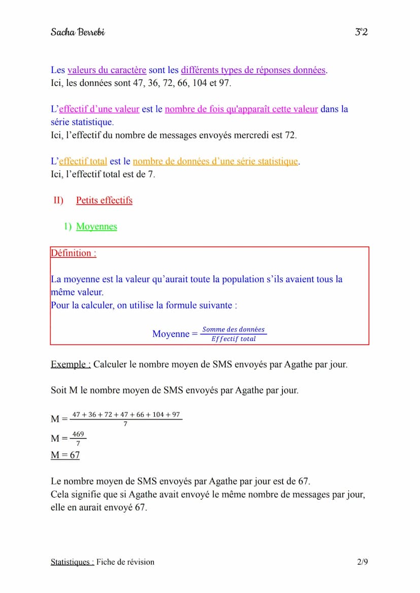 Sacha Berrebi
I) Définition et vocabulaire
1) Définition
Définition:
Une série de statistiques est un ensemble de données que l'on peut inte