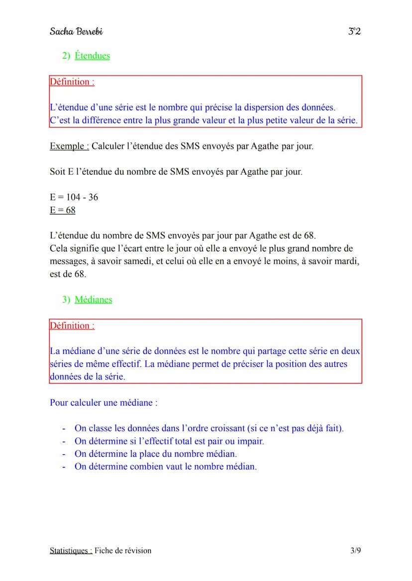 Sacha Berrebi
I) Définition et vocabulaire
1) Définition
Définition:
Une série de statistiques est un ensemble de données que l'on peut inte