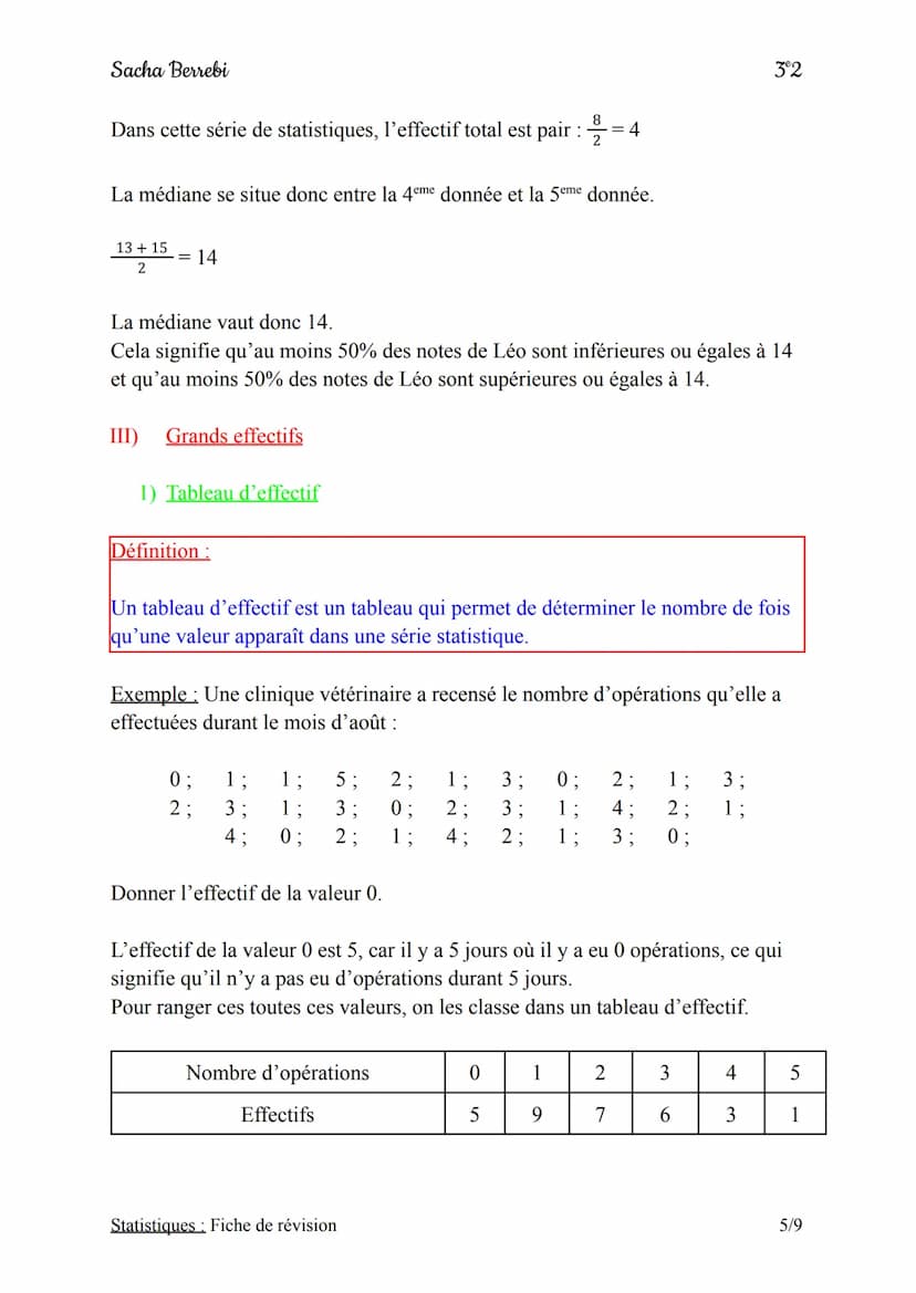 Sacha Berrebi
I) Définition et vocabulaire
1) Définition
Définition:
Une série de statistiques est un ensemble de données que l'on peut inte