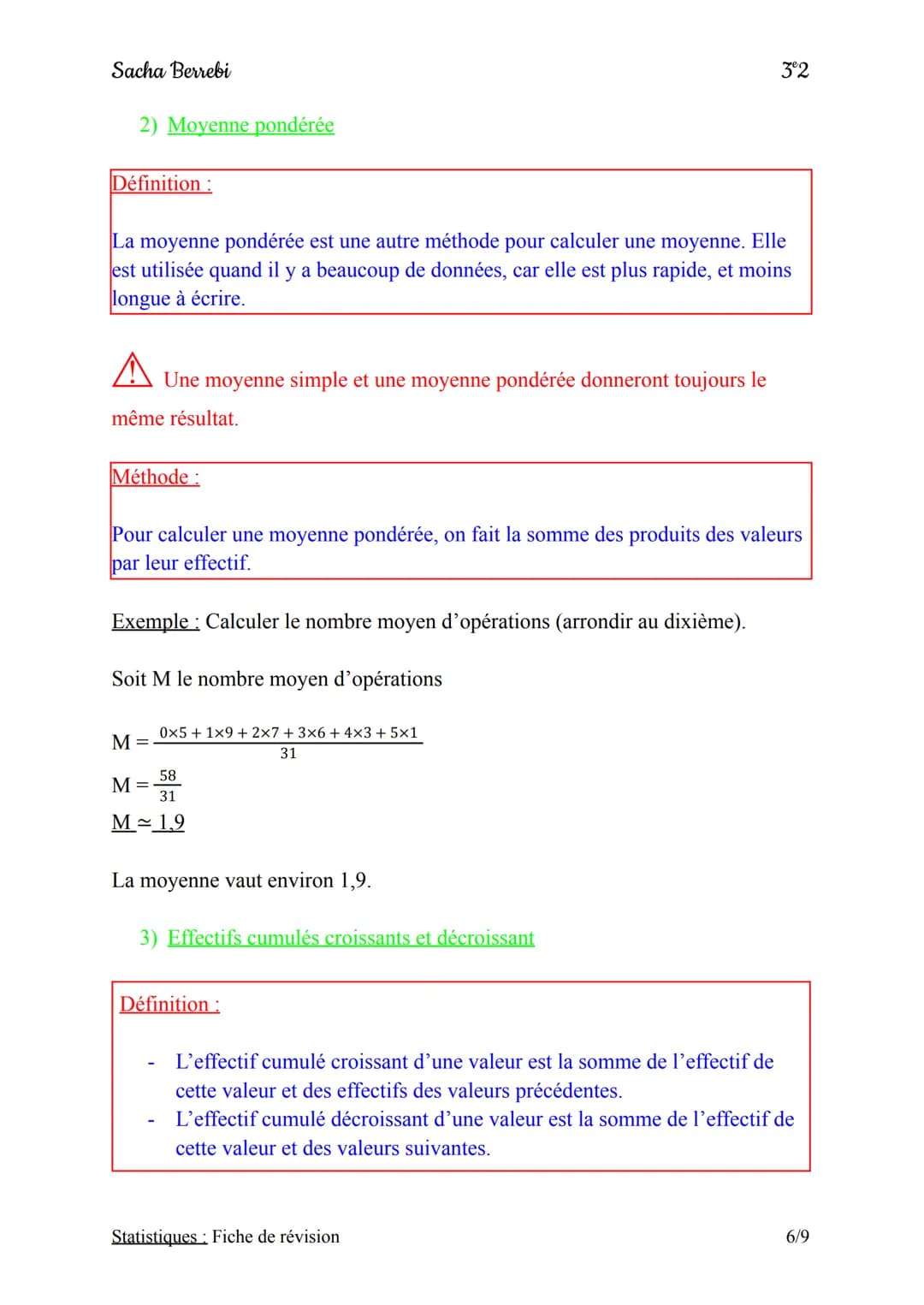 Sacha Berrebi
I) Définition et vocabulaire
1) Définition
Définition:
Une série de statistiques est un ensemble de données que l'on peut inte