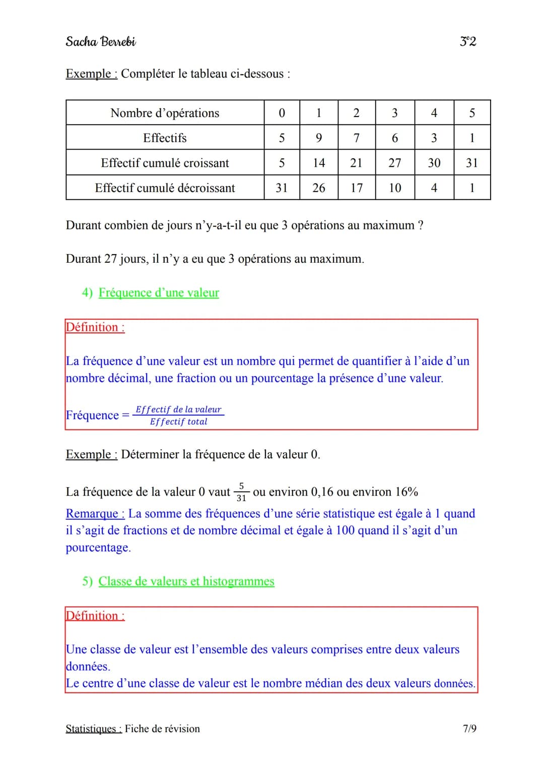 Sacha Berrebi
I) Définition et vocabulaire
1) Définition
Définition:
Une série de statistiques est un ensemble de données que l'on peut inte