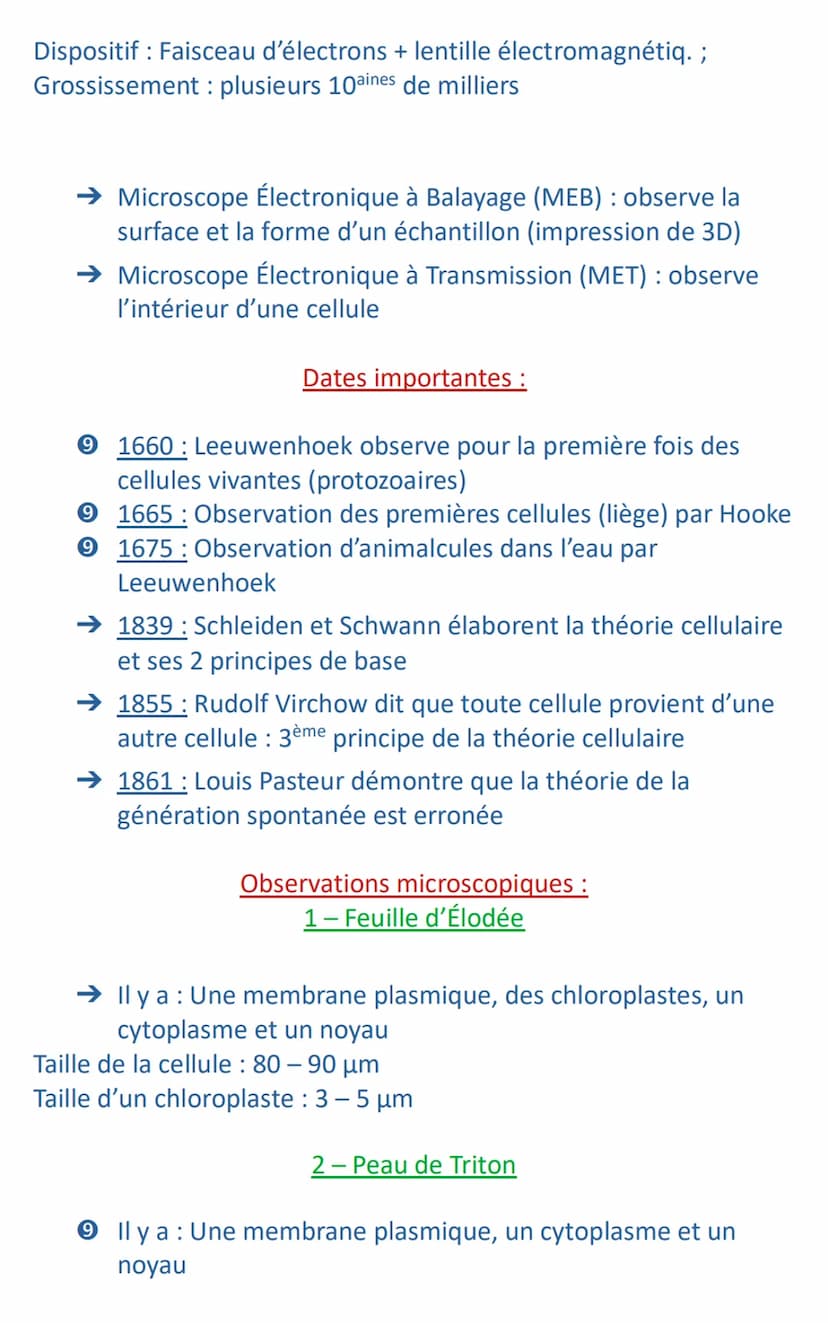 ES SVT T1-C3-F1
Chapitre 1: Une structure complexe : la cellule vivante
Fiche 1 : La théorie cellulaire
De l'invention du microscope à la th