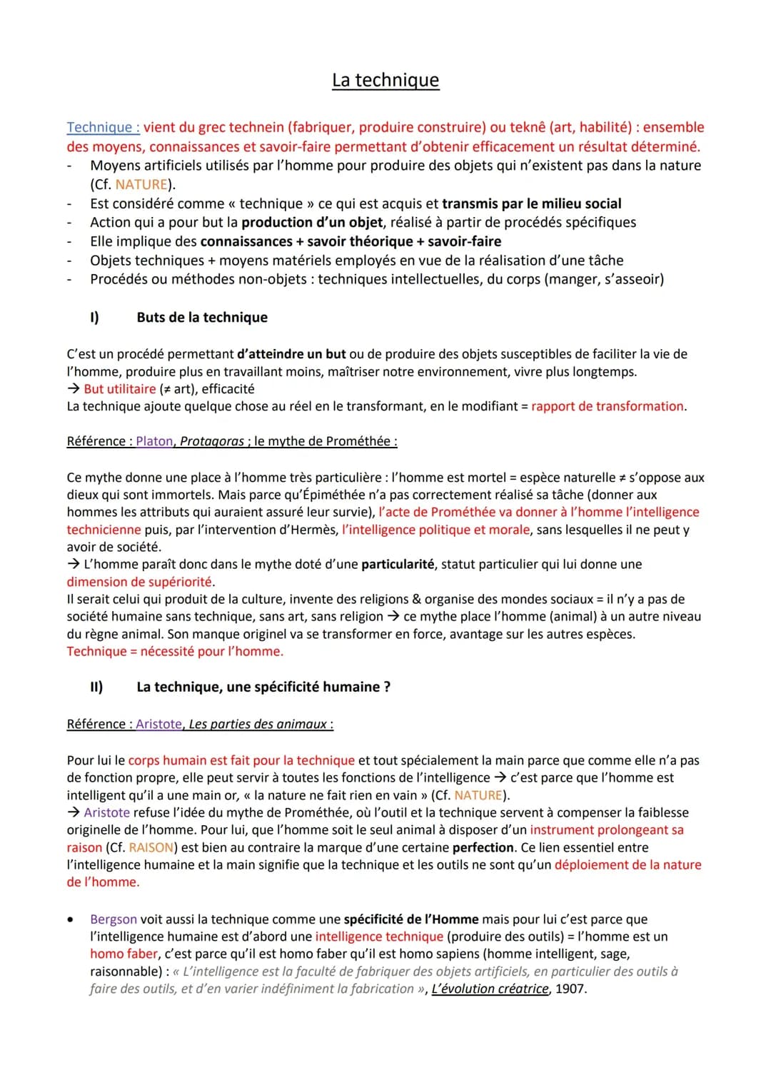 La Technique Chez les Grecs : Aristote et Prométhée