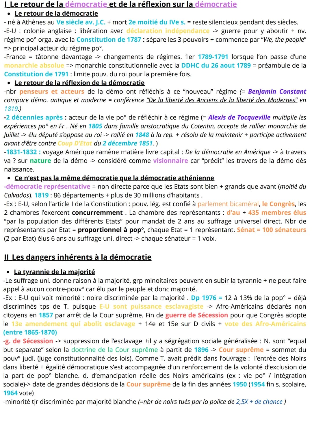 HISTOIRE
Introduction
• La 1e des démocraties, la démocratie athénienne, a pris fin au IV av. J.-C. Ce régime
politique a disparu pendant pl