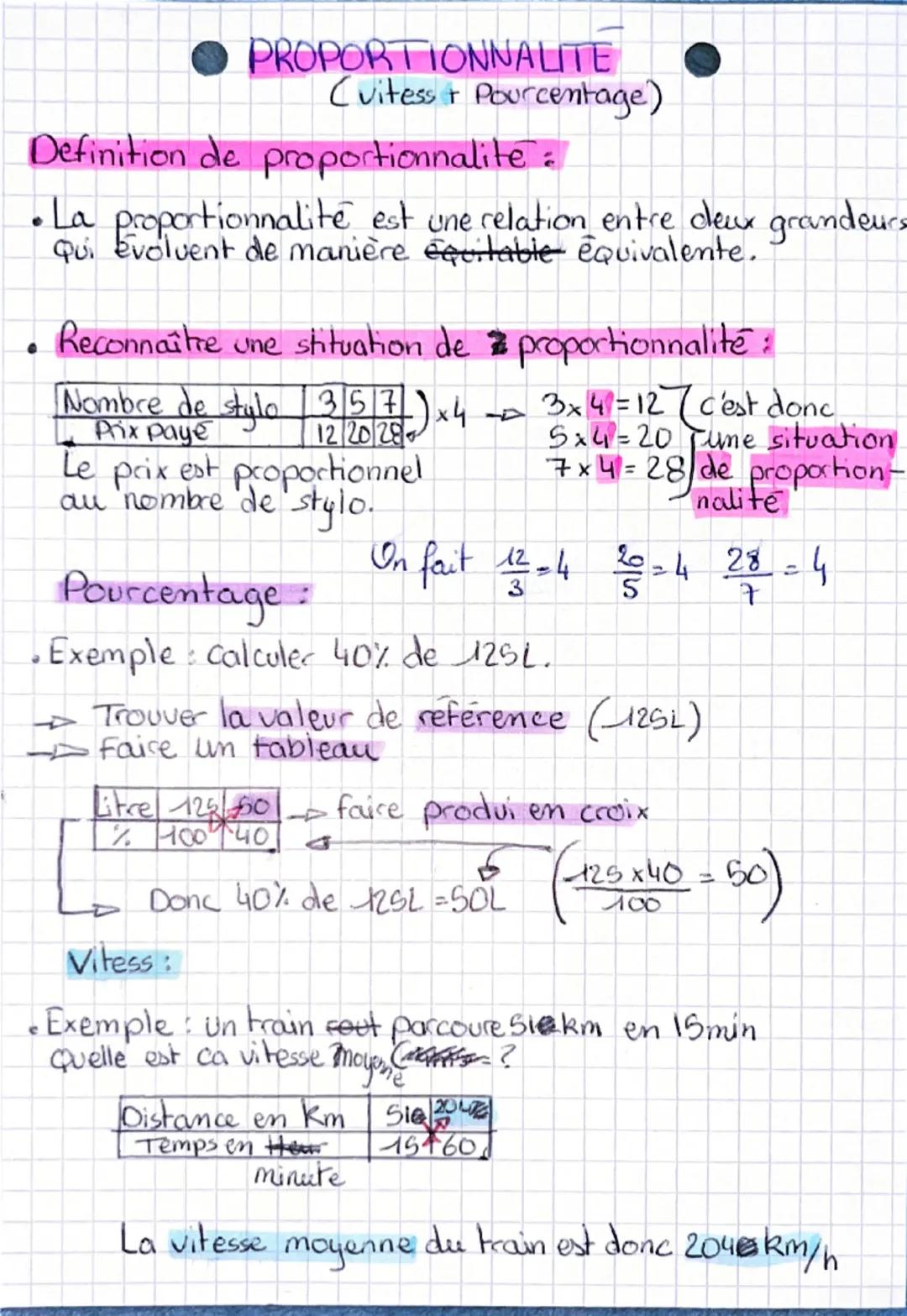 # PROPORTIONNALITE
(vitess + Pourcentage)

Definition de proportionnalite:

• La proportionnalité est une relation entre deux grandeurs
Qui 