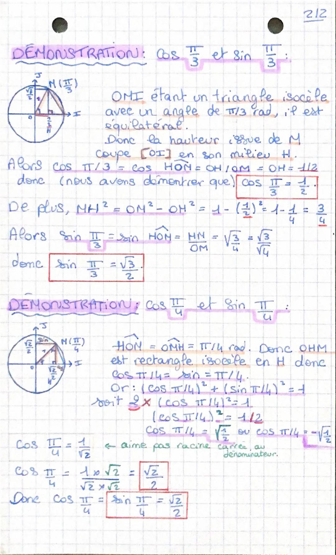 # TRIGONOMETRIE 1/2

## CERCLE TRIGONOMETRIQUE + RADIAN:

$J \atop (\frac{\pi}{2})$

M
$I \atop (\pi)$ $I (0)$

$J' \atop (-\frac{\pi}{2})$

